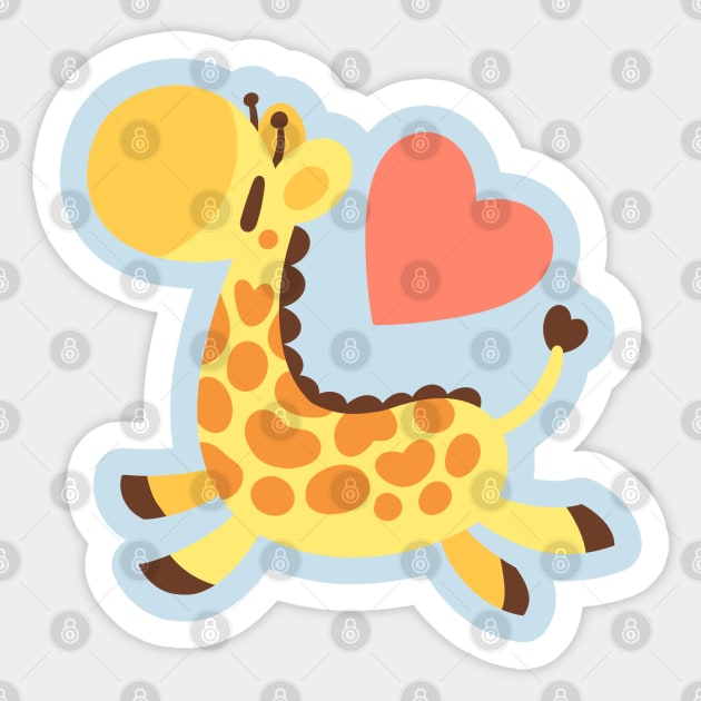 Heart Giraffe Sticker by Chaobunnies